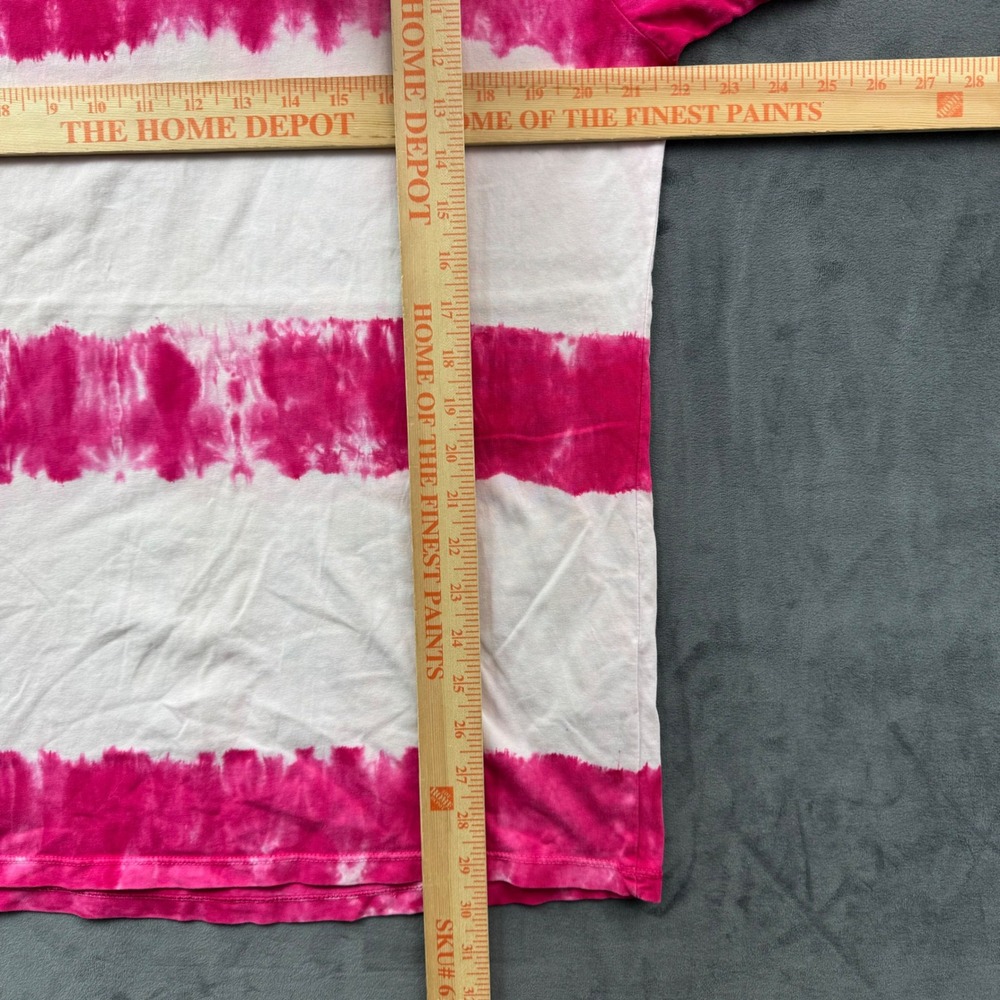 Guess Originals Mens Pink White Tie Dye Striped Short Sleeve T-Shirt Size Medium - Picture 7 of 7